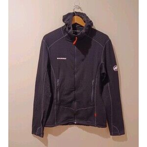 Mammut Taiss Light ML Hooded Jacket Mens Medium Black Thermal Full Zip Baselayer